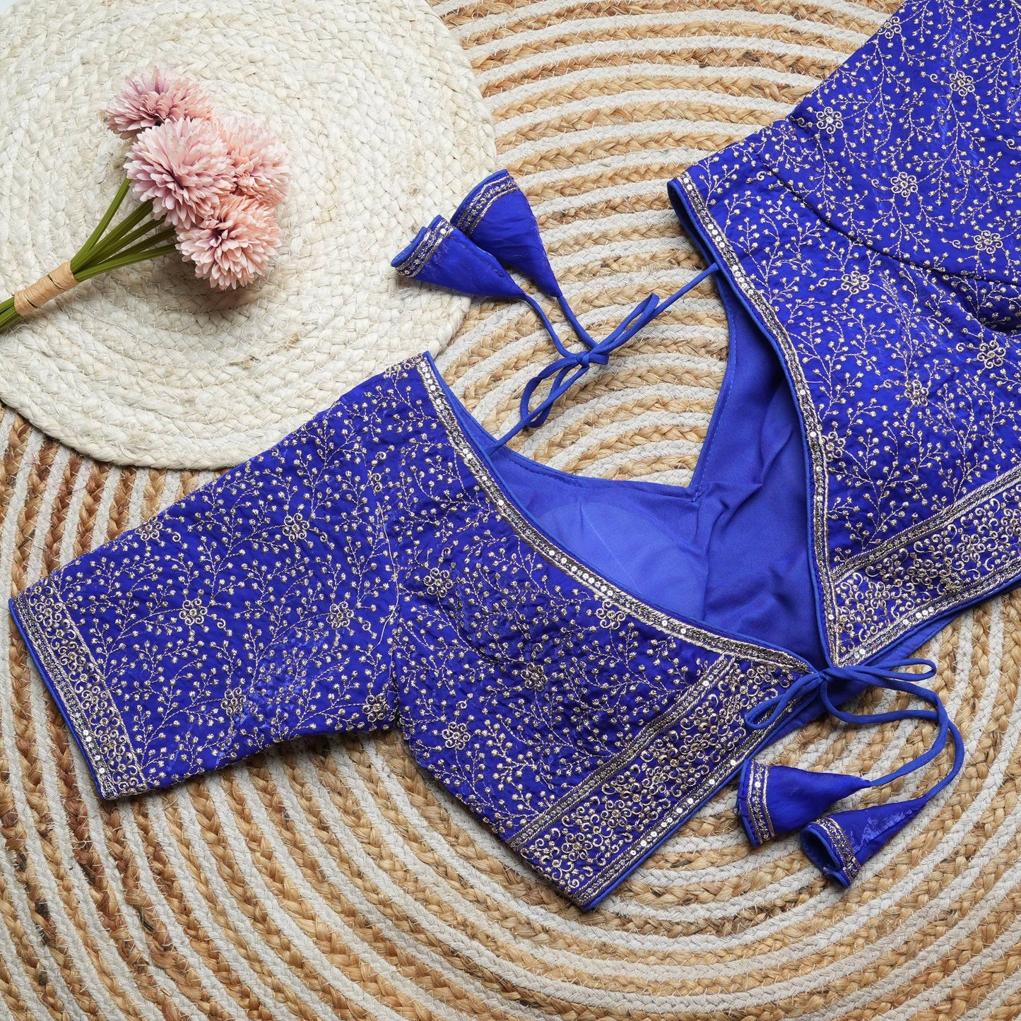 Vedika - Beautiful Work Readymade Silk Blouse to pair with sarees or lehengas