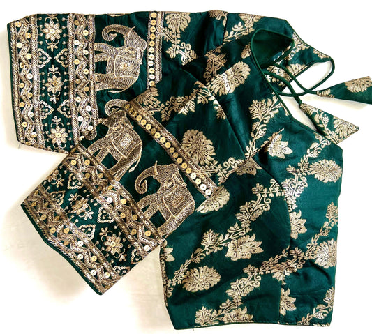 Beautiful silk blouse with work in readymade sizes