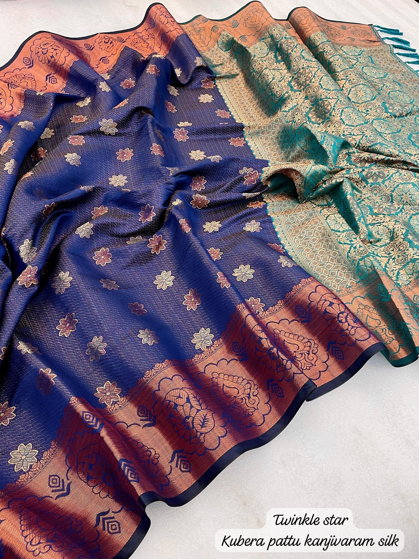 Beautiful soft kanjivaram style silk saree with blouse