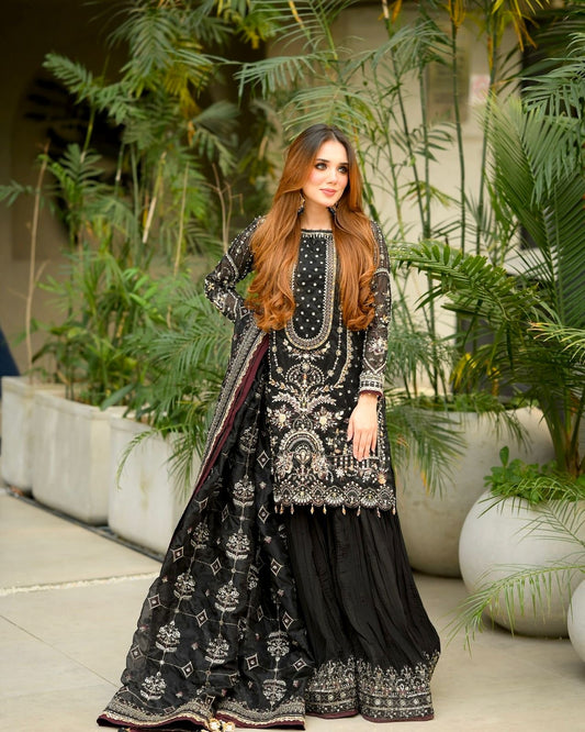 Ishqiya - Premium Black Soft Georgette Suit Fully Stitched