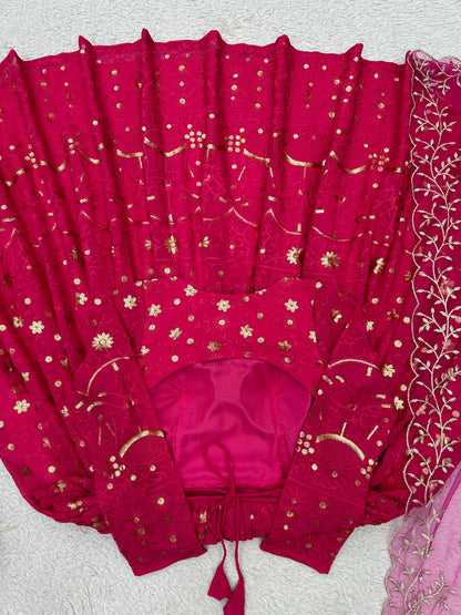 Rani pink georgette Gown
