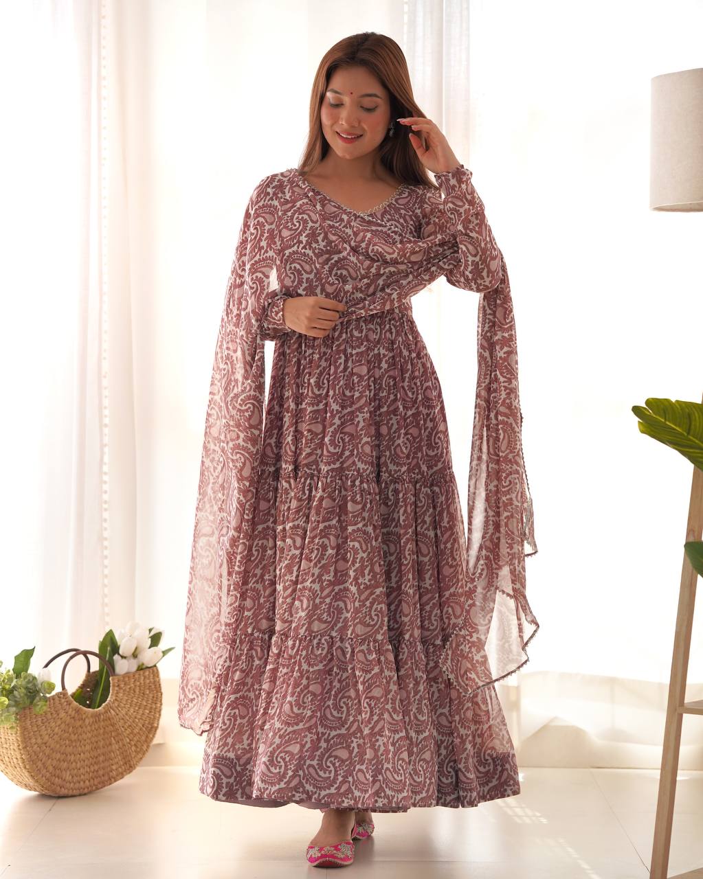 Anarkali soft georgette fabric smooth flair