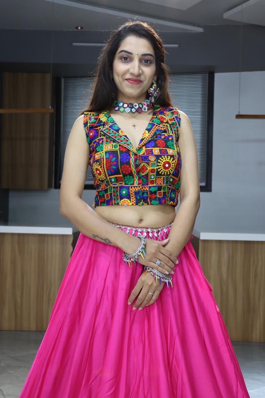 Ethnic Navratri 8 Colours Pure Cotton Chaniya Choli with Gamthi Work Fully Stitched