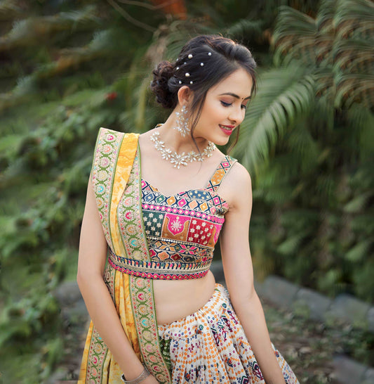 Mitawa - Pastel bandhej printed premium lehenga