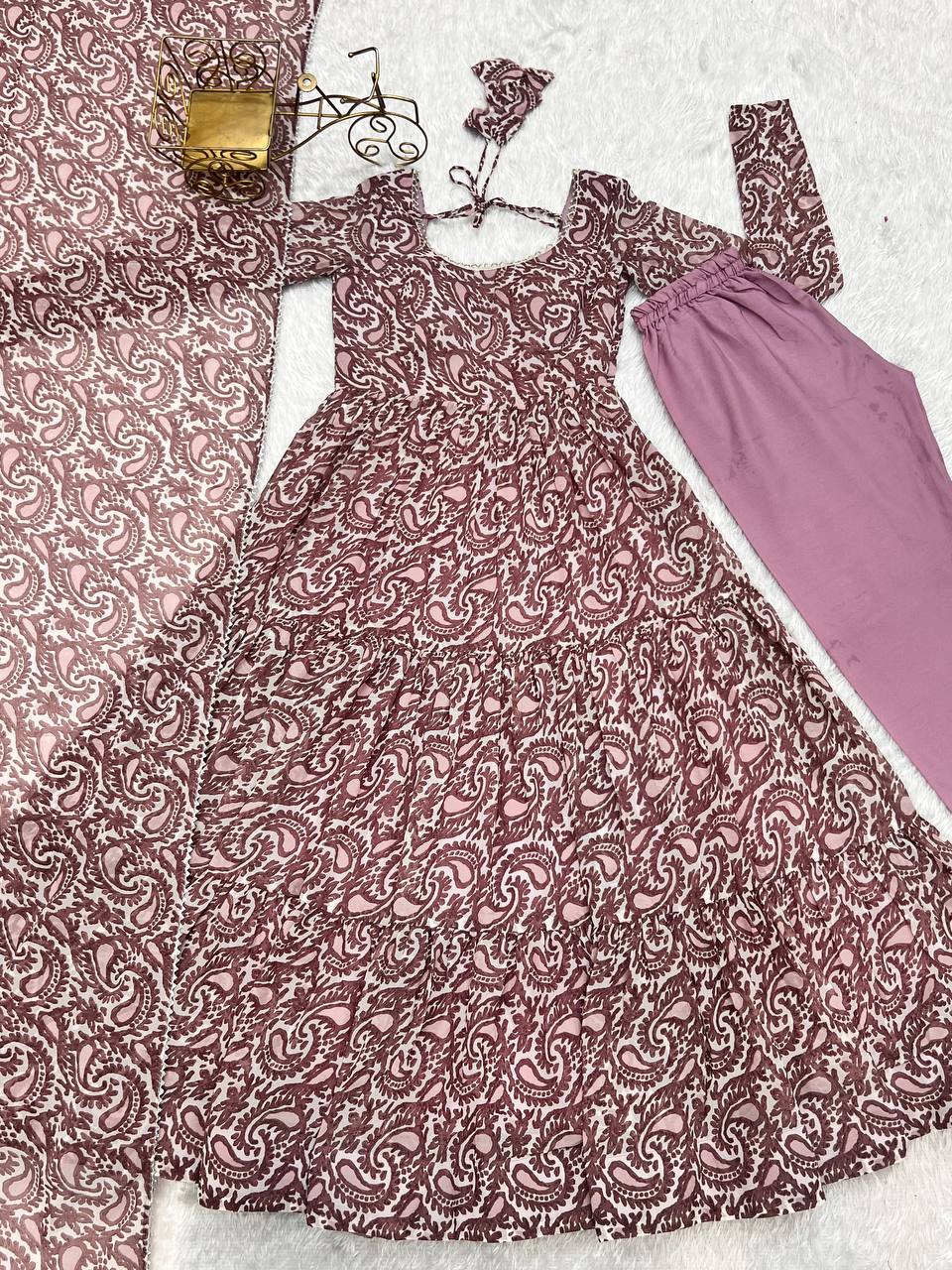Anarkali soft georgette fabric smooth flair