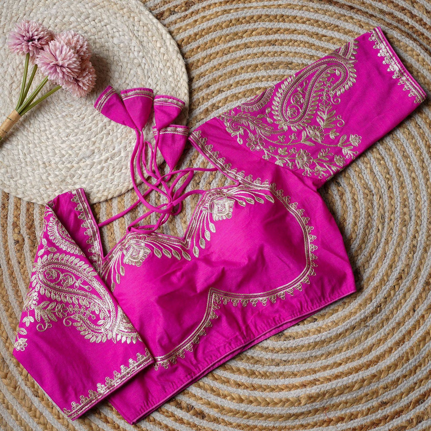 Mohini - Gold Embroidered Readymade Blouse