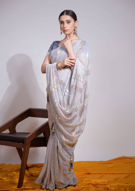 Bollywood Diva Designer Sarees with Fully Stitched Blouse