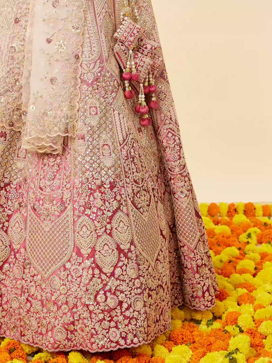 Coral velvet lehenga fully stitched