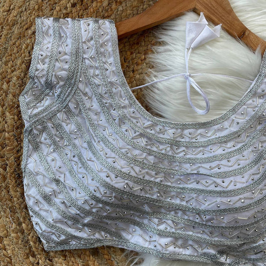 Beautiful Handwork Sleeveless Fully Stitched Blouse