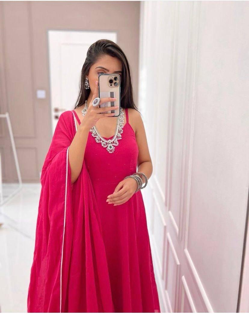 Rani Pink Gown fully stitched