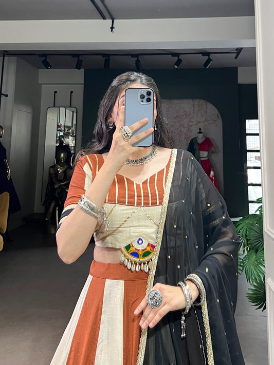 Garba Glow - Beautiful Striped Lehenga Choli for Navratri 2025