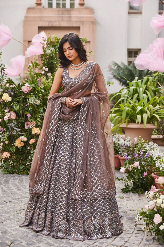 Brown Fully Stitched Premium lehenga