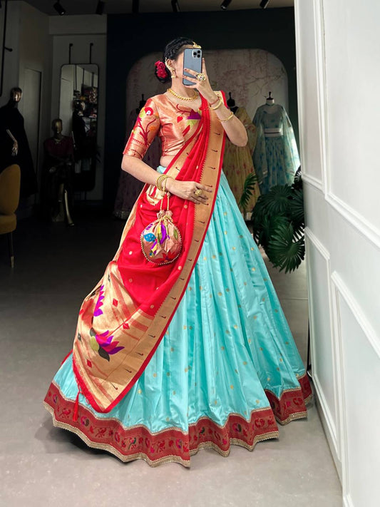 Paithani Silk Fully Stitched Lehengas in beautiful Colours