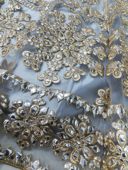 Premium Grey Heavy Lehenga Choli with Net Fabric and work Fully Stitched