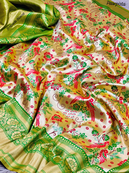 Premium fully weaved zari silk saree with blouse