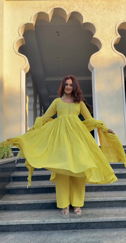 Layered Legacy by Kiara - Beautiful Cotton Anarkali Suit Readymade