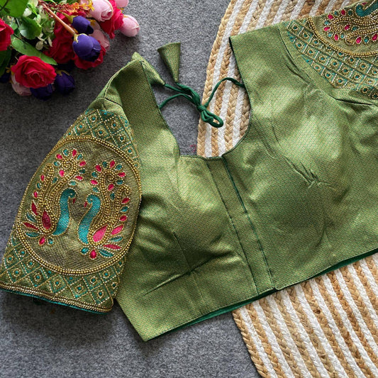 Abhinaya - Premium Thread Work Silk Readymade Blouse