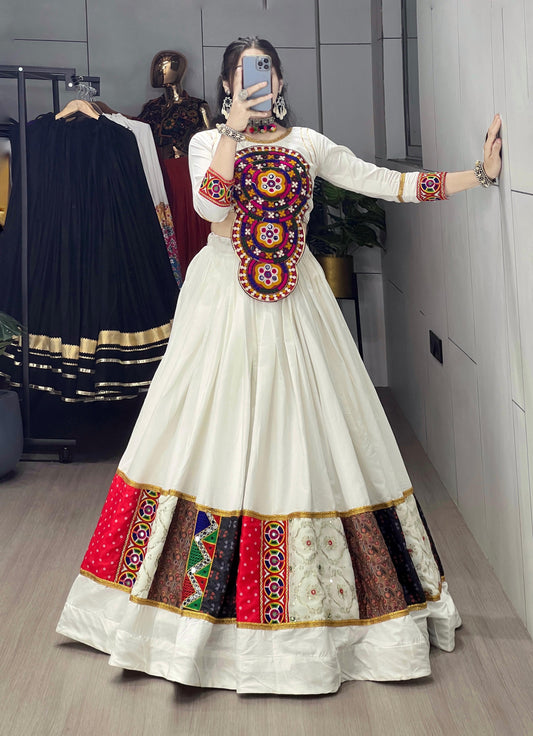 Pure Cotton Navratri Chaniya Choli with Classic Gamthi Work Fully Stitched