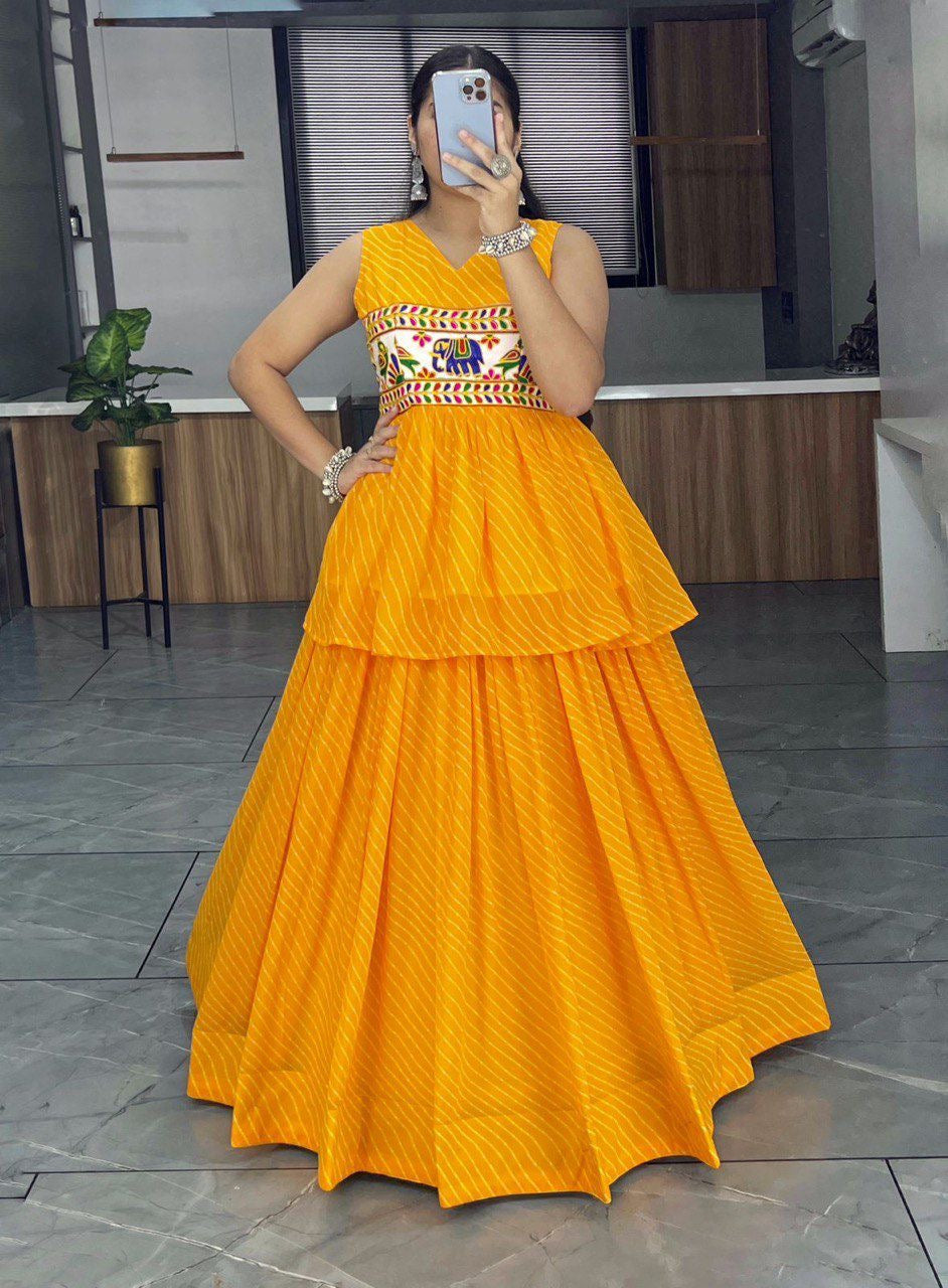 Navratri Special Kediya Style Georgette Leriyu Chaniya Choli