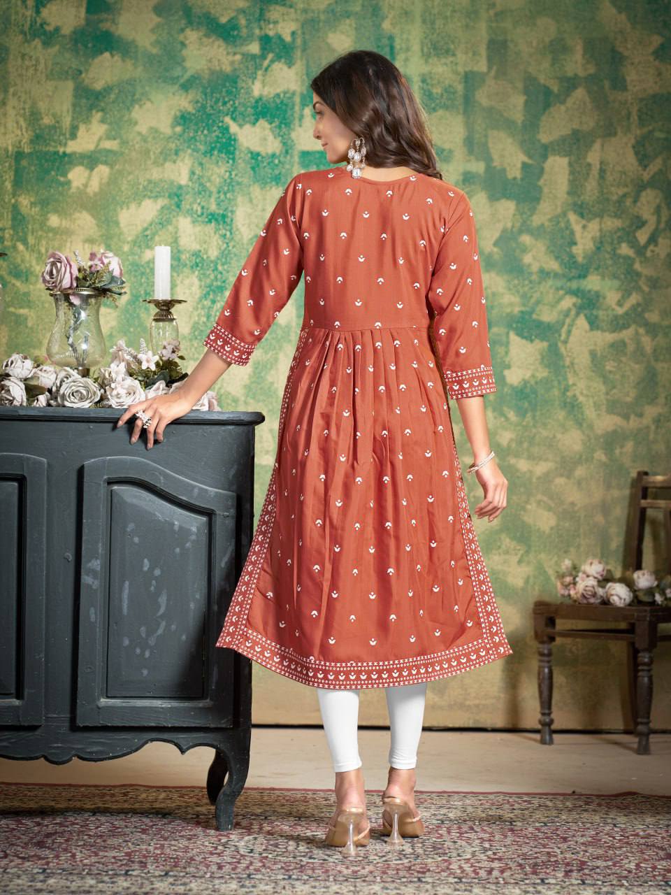 Sakhi - Soft Cotton Embroidered Kurti Set