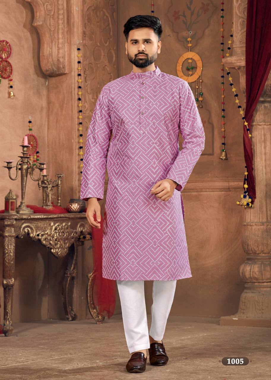 Premium white embroidered Kurta with Pant