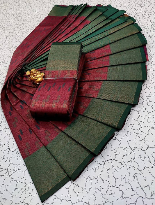 Banarasi Soft Silk Pattu Saree with Stitched Blouse Options