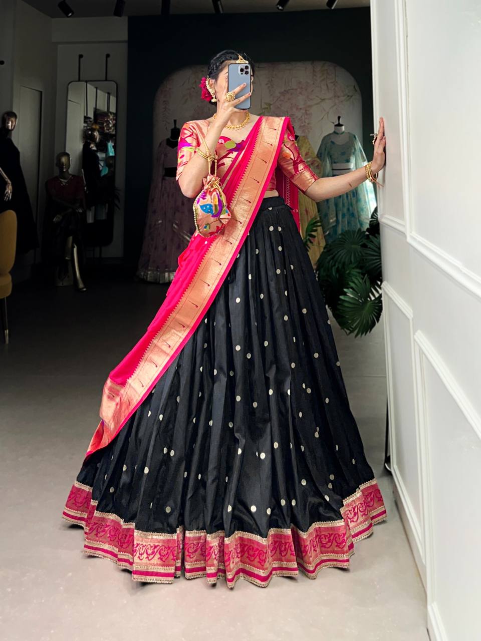 Paithani Silk Fully Stitched Lehengas in beautiful Colours