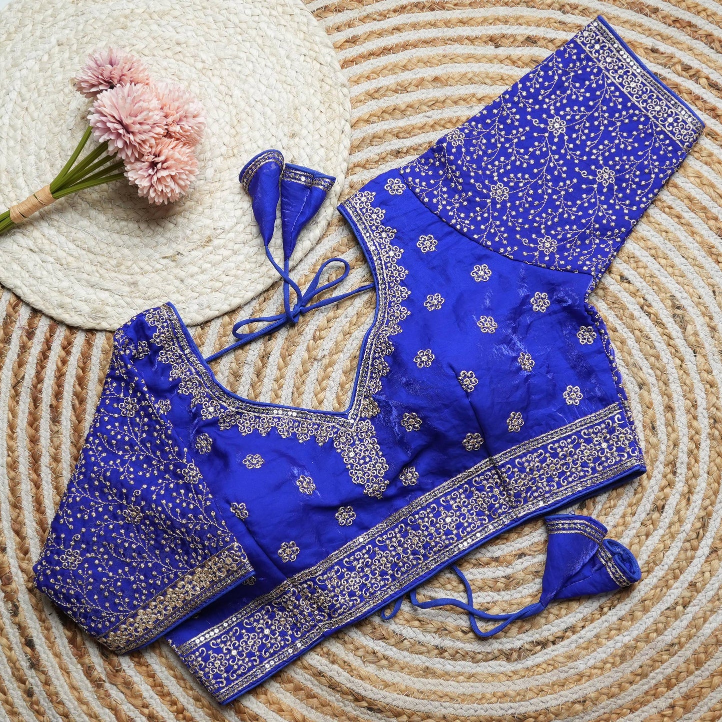 Vedika - Beautiful Work Readymade Silk Blouse to pair with sarees or lehengas