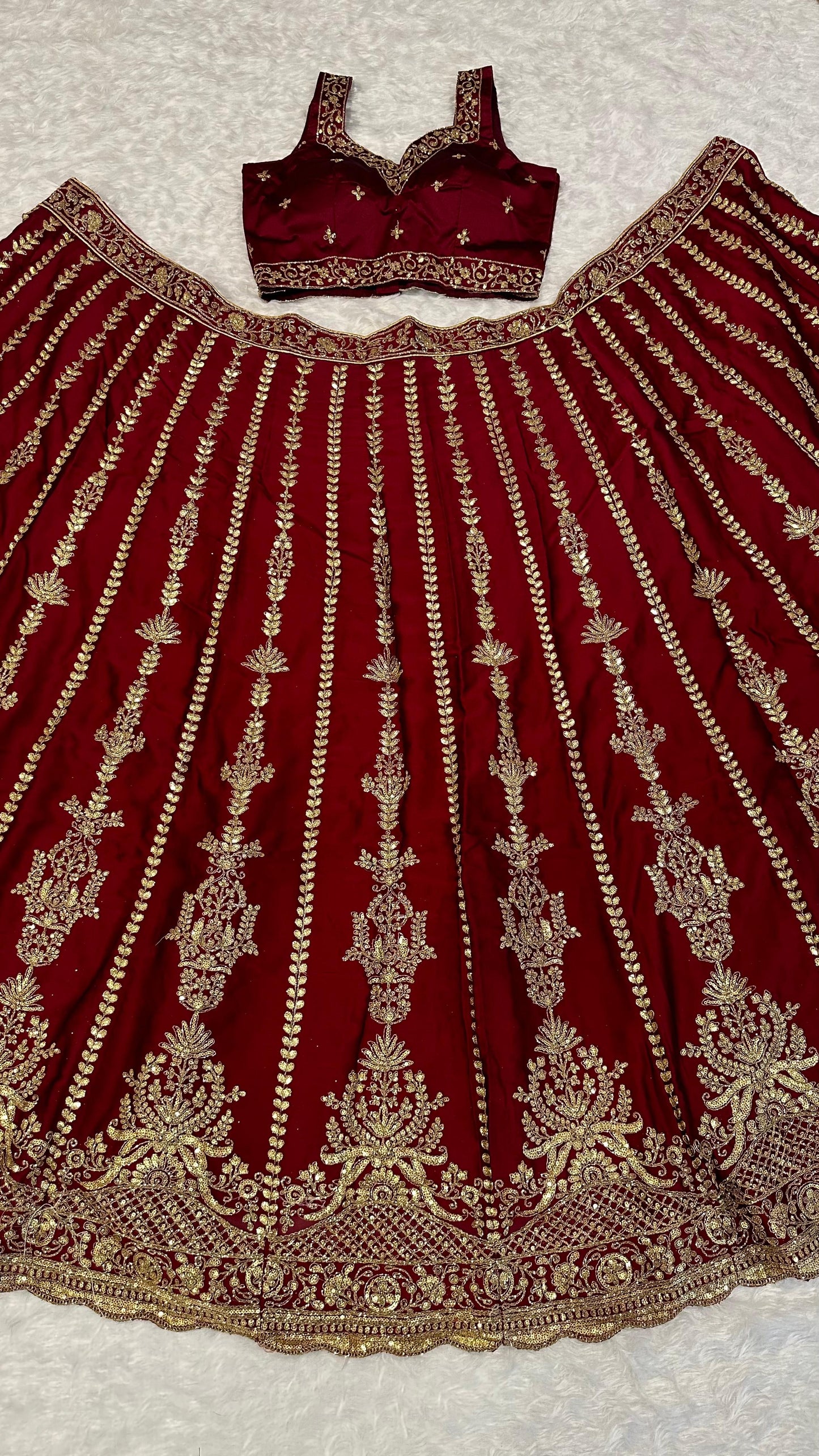 Kasturi Silk Maroon Premium Embroidered Lehenga Fully Stitched