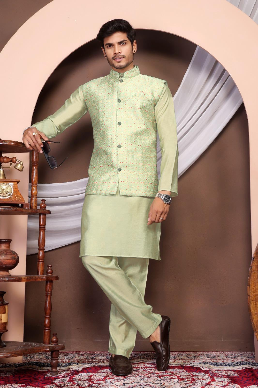 Ethnic Jacket Kurta Set for Men - Weddings & Festivals