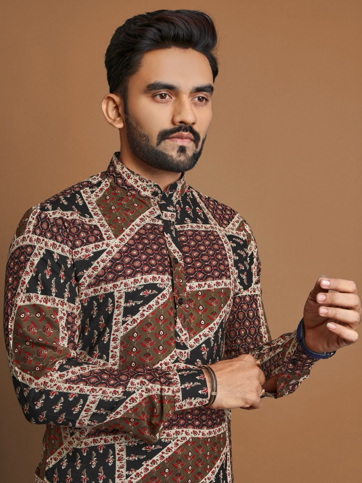 Men's Soft Cotton Foil Print Kurta with Cotton Pajama for every occasion