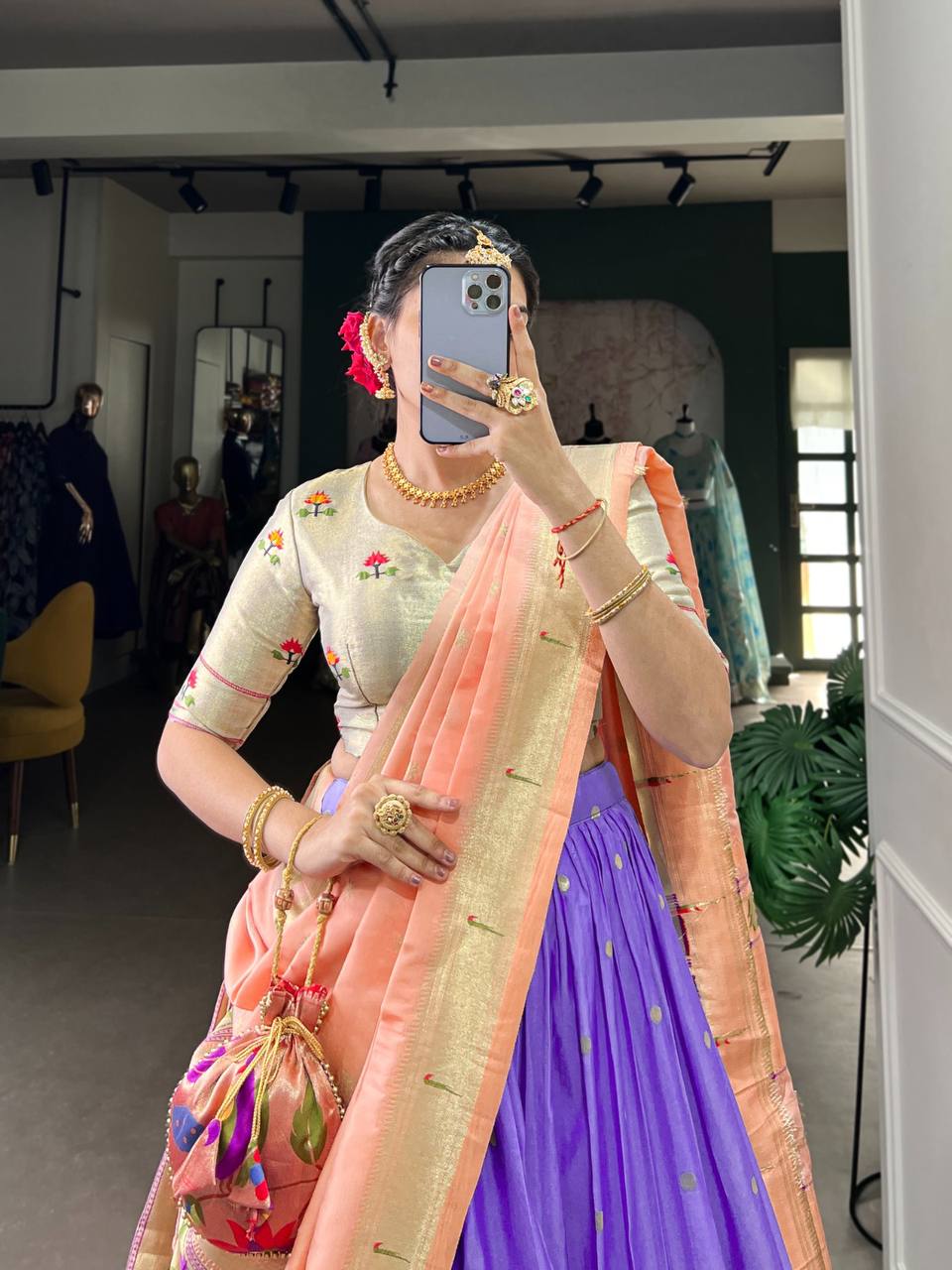 Paithani Silk Fully Stitched Lehengas in beautiful Colours