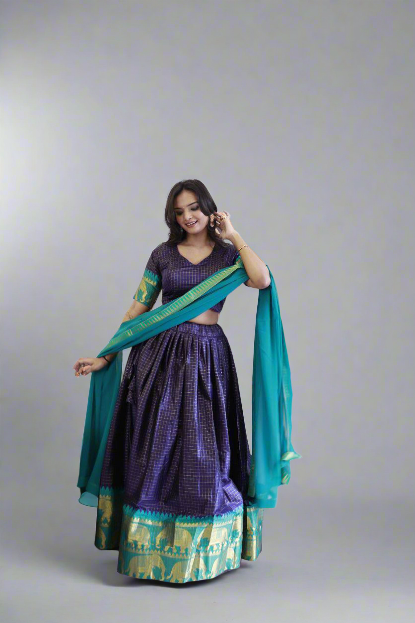 Pure Silk fully stitched classic simple lehenga