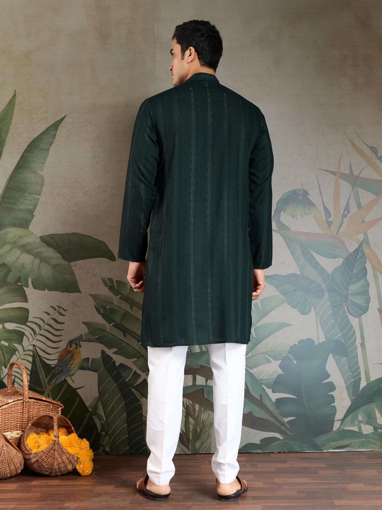 Ramjat - Premium Mens Silk kurta with Pajama and Printed Dupatta