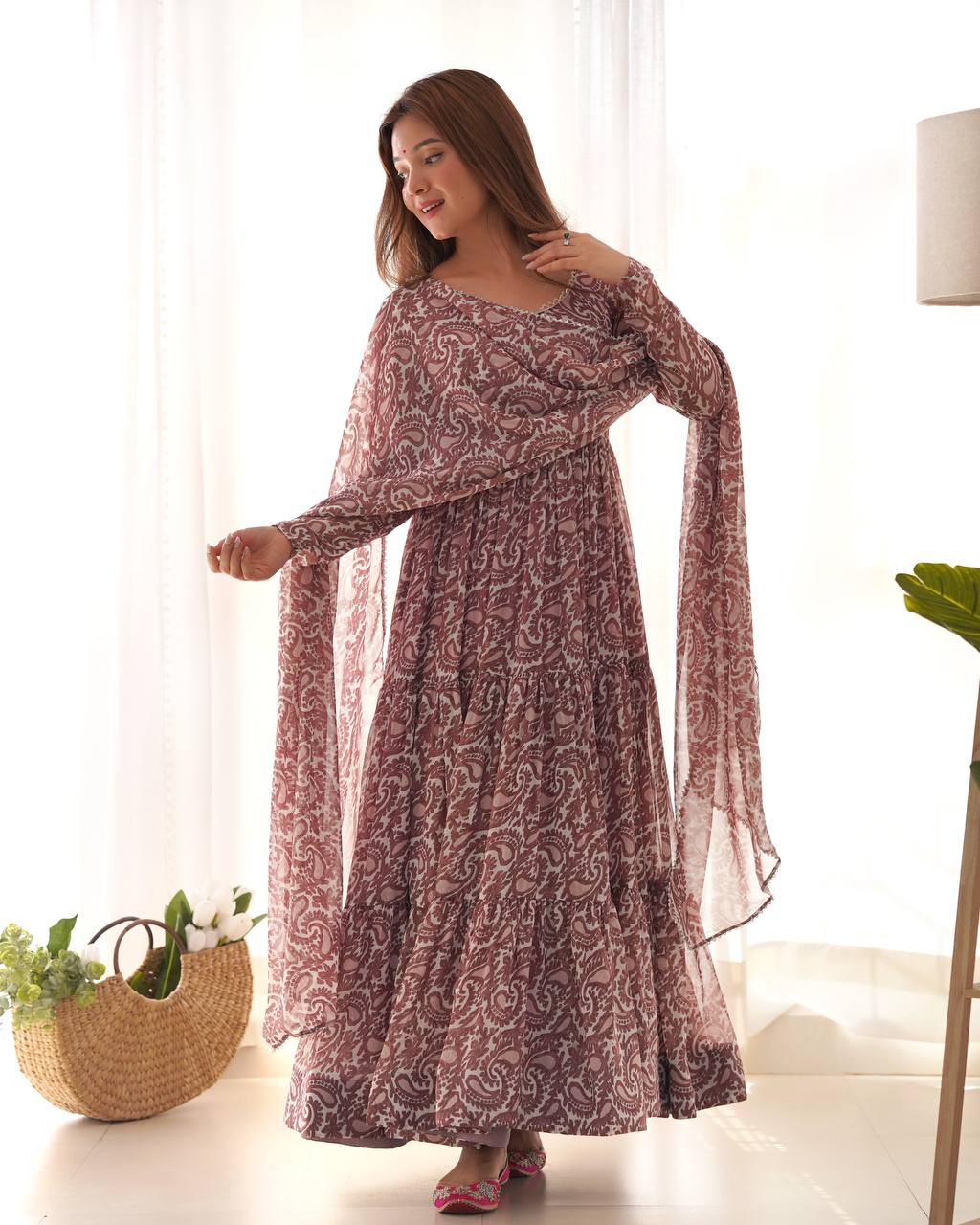 Anarkali soft georgette fabric smooth flair
