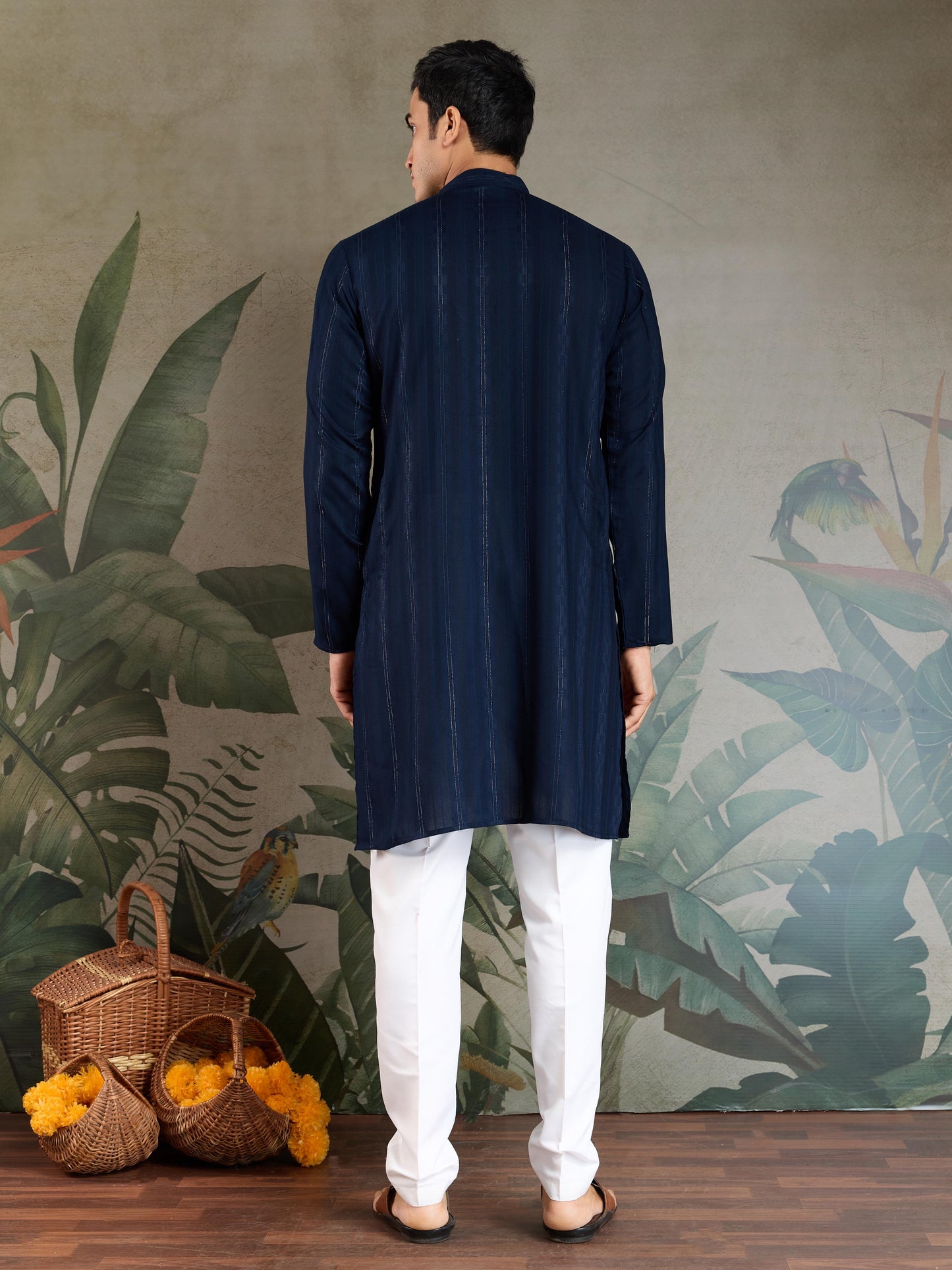 Ramjat - Premium Mens Silk kurta with Pajama and Printed Dupatta
