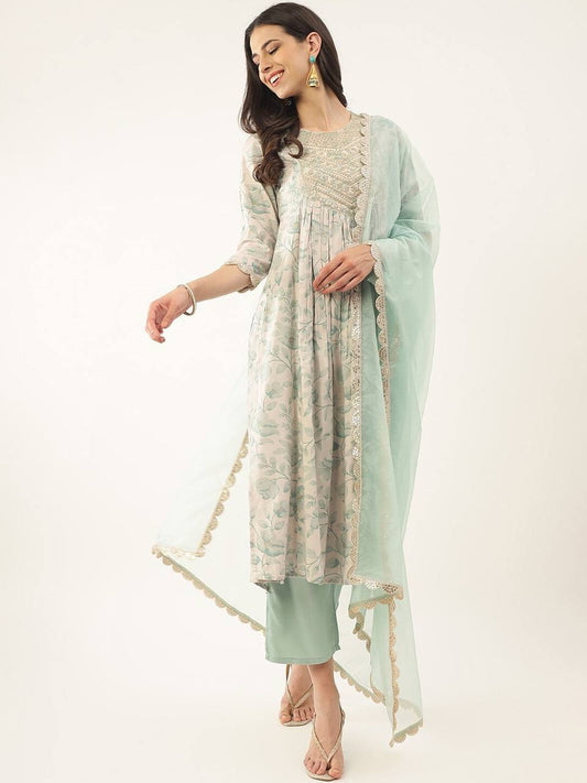 Sea green kurti set