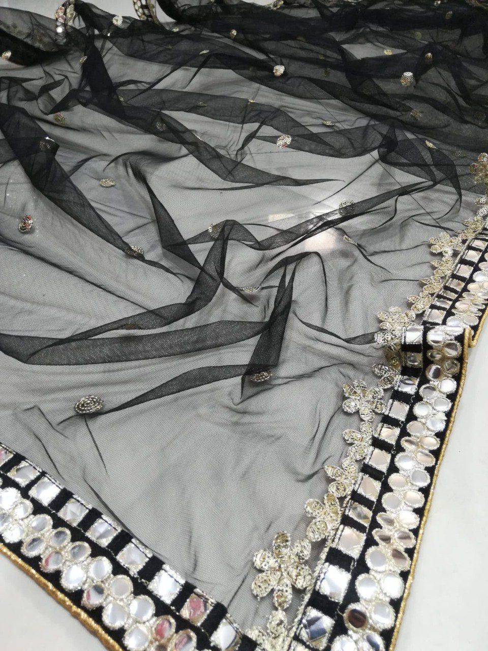 Heavy work Black Art Silk Lehenga