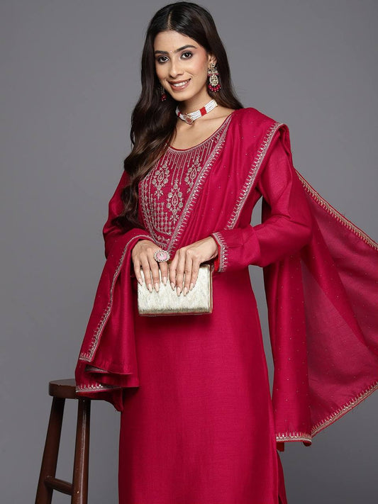 Premium Pink kurti with pant and dupatta