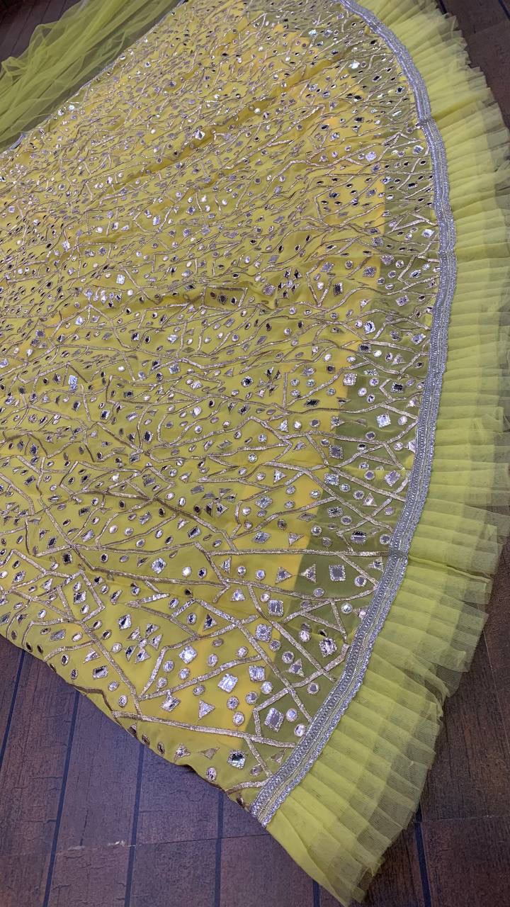 Lime green Premium glitter lehenga