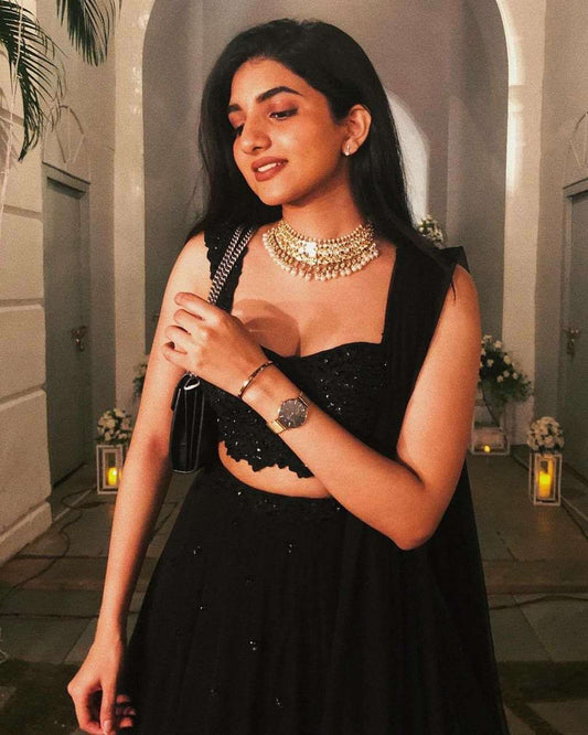 Baani - Black lehenga with sequnce work fully stitched