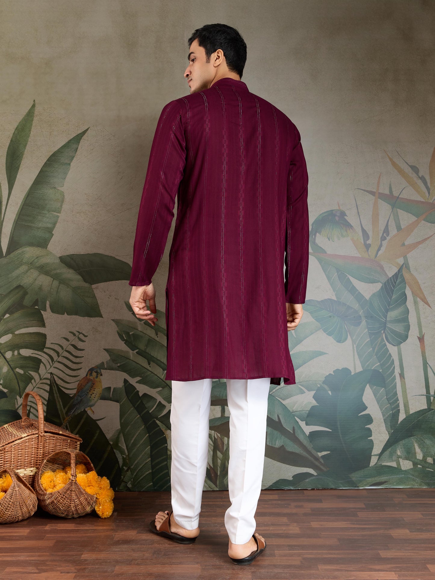 Ramjat - Premium Mens Silk kurta with Pajama and Printed Dupatta
