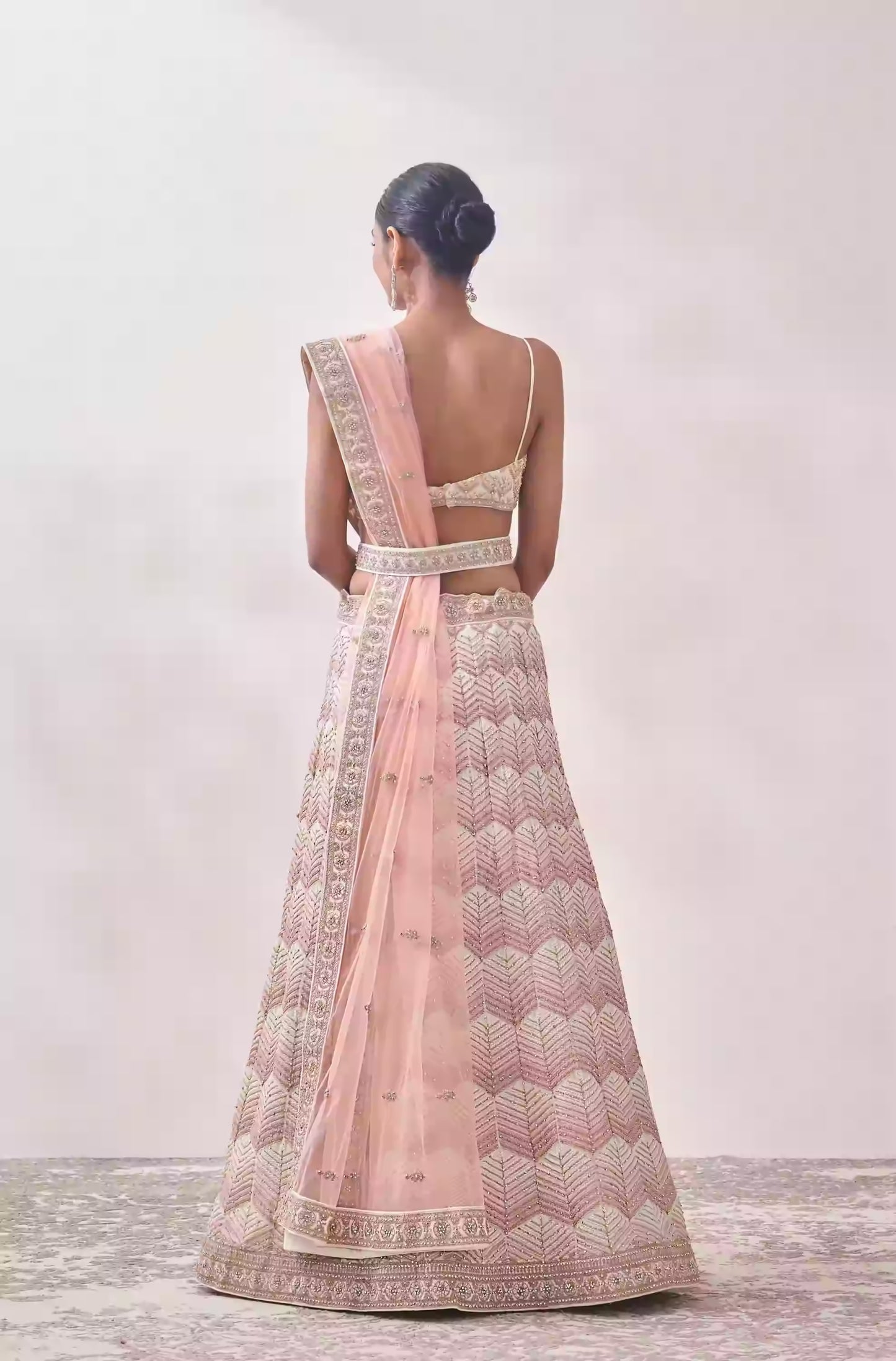 Peach georgette lehenga fully stitched