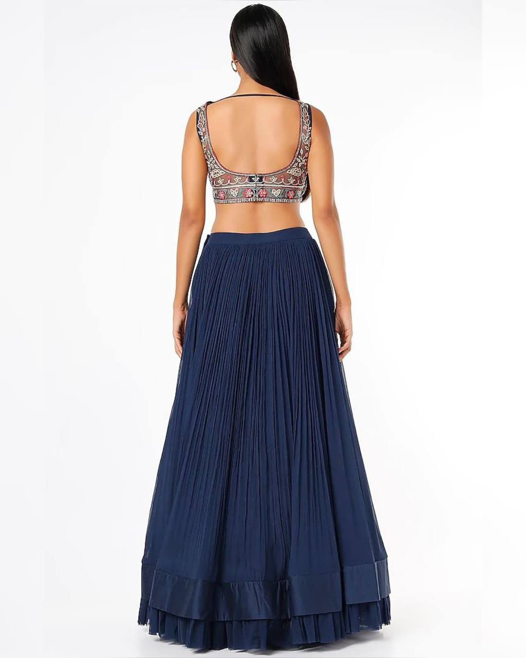 Navy Blue elegant lightweight fully stitched lehenga