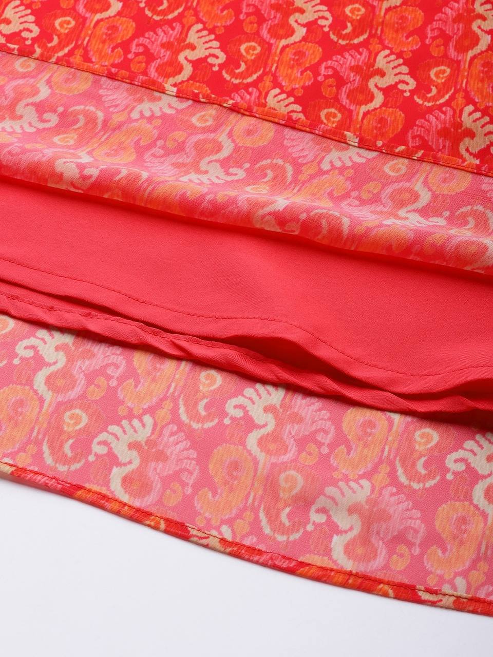 Georgette sharara set orange and pink shade