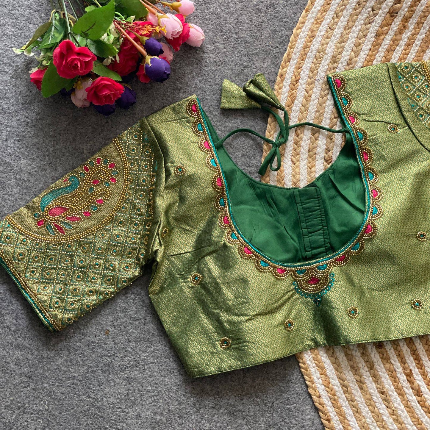 Abhinaya - Premium Thread Work Silk Readymade Blouse