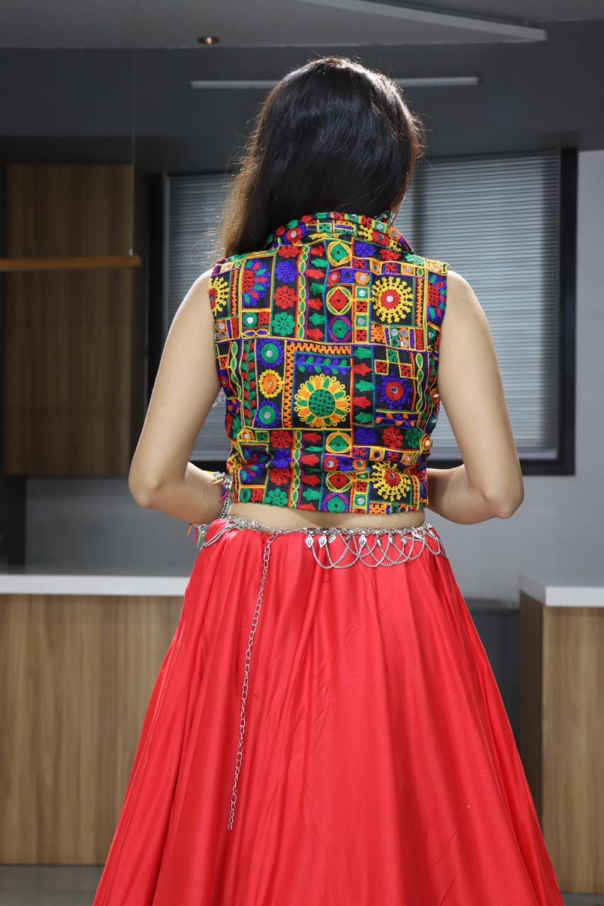 Ethnic Navratri 8 Colours Pure Cotton Chaniya Choli with Gamthi Work Fully Stitched