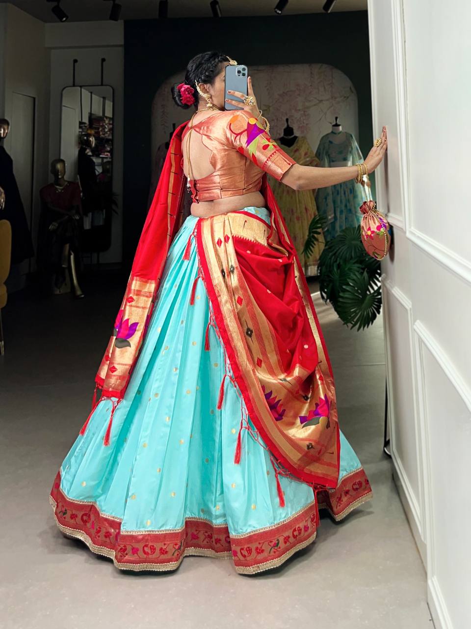 Paithani Silk Fully Stitched Lehengas in beautiful Colours