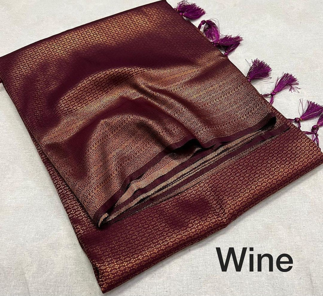 A Premium Kubera Pattu Soft Silk Saree with Blouse