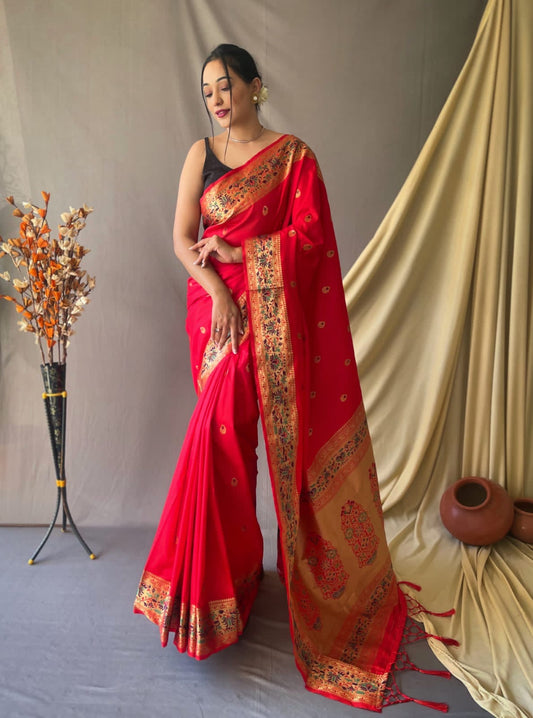 Pure paithani silk saree with stitched blouse